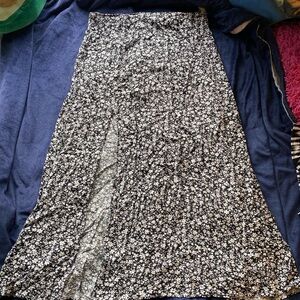 Floral Black and White Women's Skirt